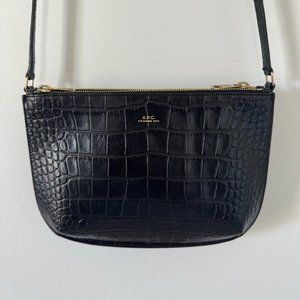 A.P.C. Sarah Bag - Black Crocodile